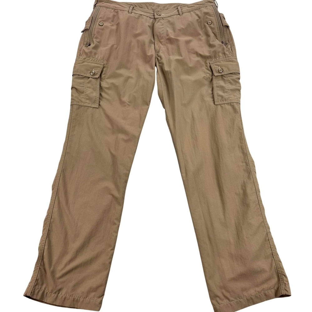 Clothing Arts Pick-Pocket Proof Pants Mens 38x32 Beige Adventure Cargo Travel